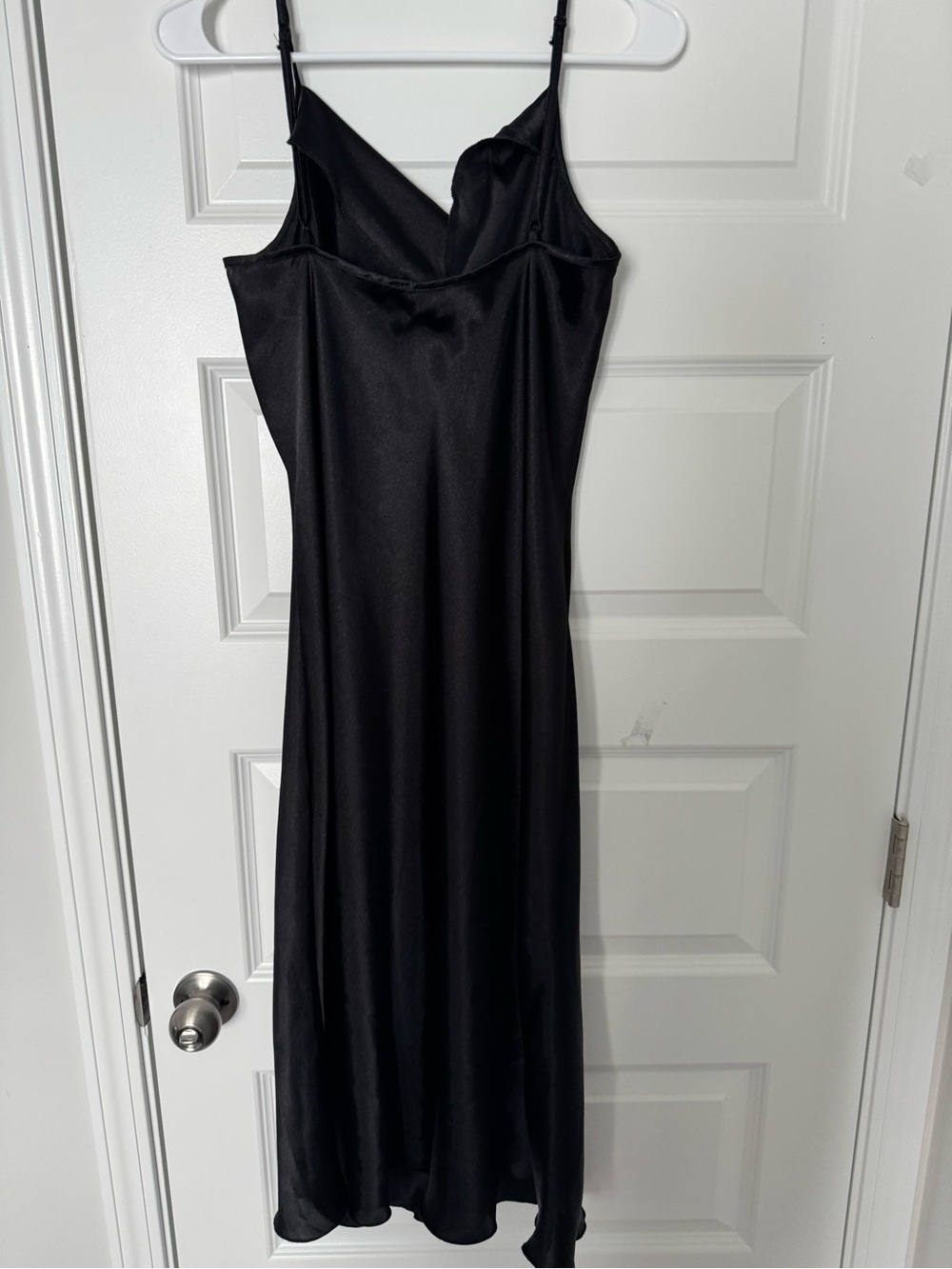 bebe Black Satin Cowl Neck Maxi Slip Dress - Picture 3 of 5